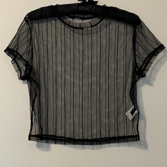 Sheer black crop top. - Picture 3 of 5